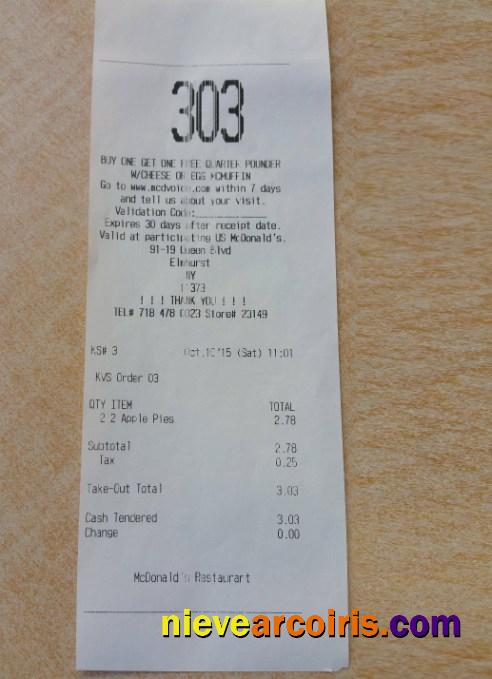 McDonald's Fast-food restaurant receipt